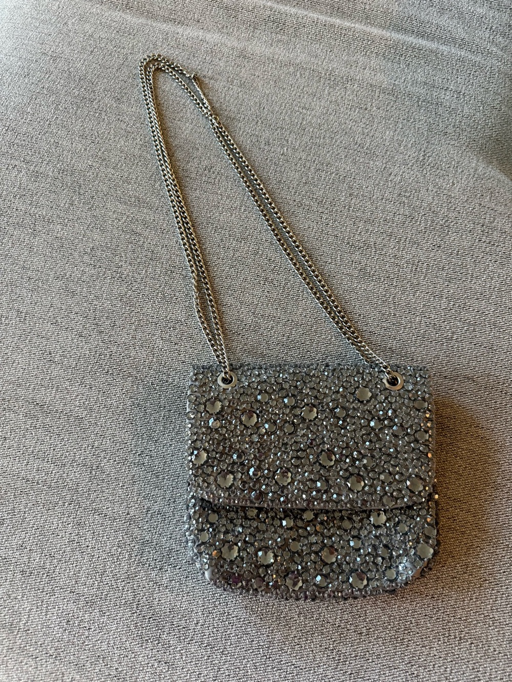 Banana Republic Silver Crystal-Embellished Shoulder Bag